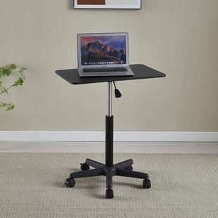 滑轮移动小桌子站立式,工作台可升降小型床边桌笔记本电脑升降桌子