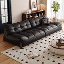 法莎蒂皮艺沙发意式,极简猫抓皮客厅简约设计师创意棕色复古小户型
