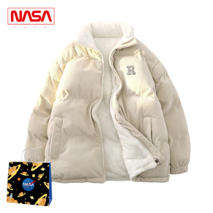 NASA双面穿羊羔绒棉衣棉服男女同款,新款,2023加厚,灯芯绒外套秋冬季