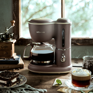 小熊咖啡机家用小型全自动办公室一体机泡茶手磨研磨美式,煮咖啡壶