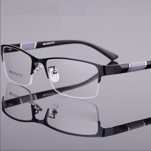 600度半框金属眼镜平光防辐射防蓝光抗疲劳,只亏一天,近视眼镜男0
