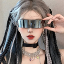 未来科技感朋克眼镜男女科幻高街蹦迪墨镜一体个性🍬,搞怪嘻哈太阳镜
