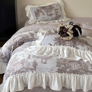 格温德琳︱法式,复古秋冬牛奶绒四件套加厚保暖珊瑚绒被套床单床品