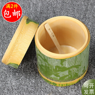 现做天然竹筒饭蒸筒罐粽子专用桶有盖蒸蛋模具竹碗奶茶水杯子商用