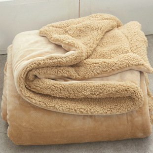 小毛毯被子羊羔绒毯双层加厚沙发午休盖毯办公室午睡毯珊瑚绒毯子