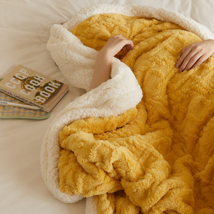 单双人休闲毯子铺床垫,温暖美好塔肤绒羊羔绒毛毯保暖加厚,秋冬季