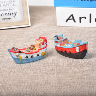 饰品儿童小礼物,地中海树脂新款,船小海盗船创意家居摆件海洋主题装