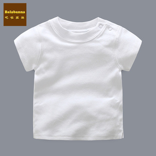 T恤0,短袖,新生婴儿纯棉白色短袖,满月百,9个月男女宝宝夏季